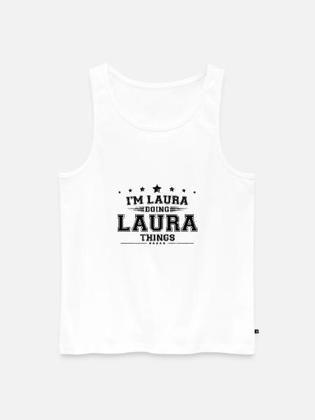 i’m Laura doing Laura things - Men's Premium Organic Tank Top - white