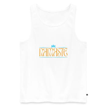 Namasté - Débardeur bio Premium Homme - blanc - Devant - Michal (187cm)