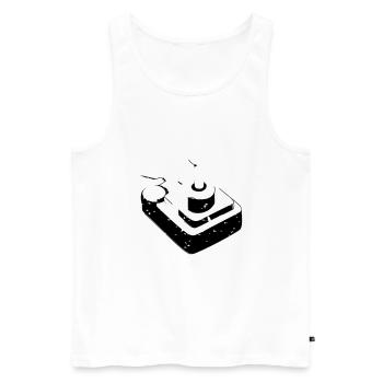 Joystick Player Game Controller retro Gaming - Men's Premium Organic Tank Top - white - Front - AI Model Male 178 light (178cm)