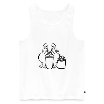 Stolen Fast Food Seagulls - Men's Premium Organic Tank Top - white - Front - AI Model Male 178 light (178cm)