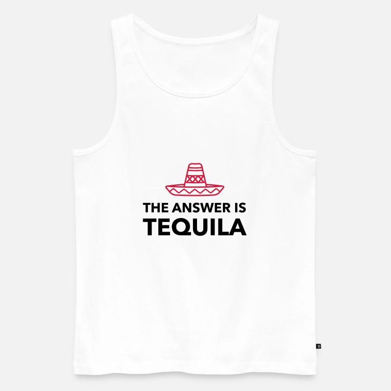 Die Antwort ist Tequila - Männer Premium Bio Tank Top - Weiß