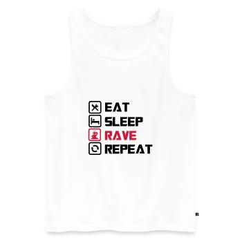 sleep Rave repeat - Men's Premium Organic Tank Top - white - Front - AI Model Male 178 light (178cm)