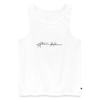 Katharina Hepburn Signature - Männer Premium Bio Tank Top - Weiß - Vorne - AI Model Male 178 light (178cm)