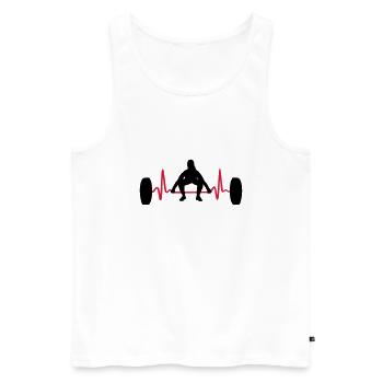 Weightlifting Woman & Heartbeat - Débardeur bio Premium Homme - blanc - Devant - AI Model Male 178 light (178cm)