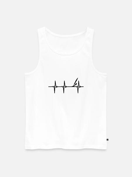 Herzschlag Windsurfen - Männer Premium Bio Tank Top - Weiß