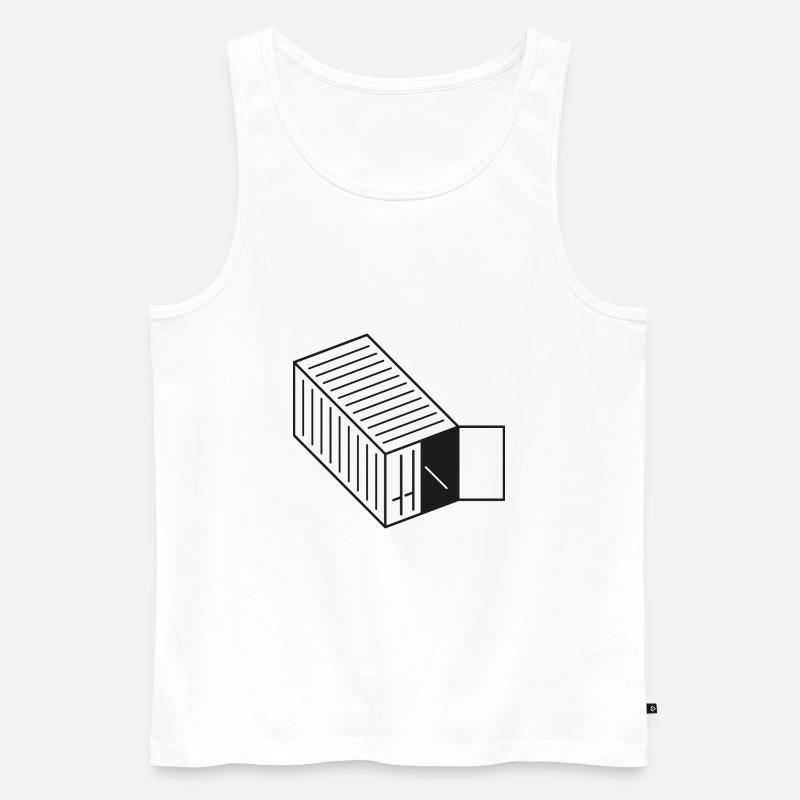 ISO-Container Seecontainer Schiffscontainer TEU - Männer Premium Bio Tank Top - Weiß