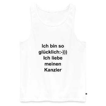 Ich bin so Glücklich - Männer Premium Bio Tank Top - Weiß - Vorne - Michal (187cm)