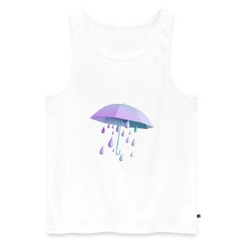 Umbrella with drops - Men's Premium Organic Tank Top - white - Front - AI Model Male 178 light (178cm)