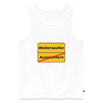saufen - Männer Premium Bio Tank Top - Weiß - Vorne - AI Model Male 178 light (178cm)