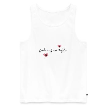 Hund - Liebe auf vier Pfoten - Männer Premium Bio Tank Top - Weiß - Vorne - Michal (187cm)