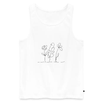 Flowers - Men's Premium Organic Tank Top - white - Front - Michal (187cm)