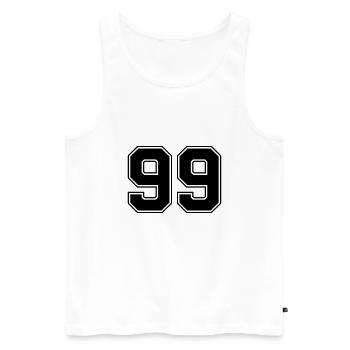 99 - Männer Premium Bio Tank Top - Weiß - Vorne - AI Model Male 178 light (178cm)