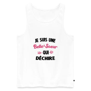 BELLE SŒUR QUI DÉCHIRE - Débardeur bio Premium Homme - blanc - Devant - Michal (187cm)