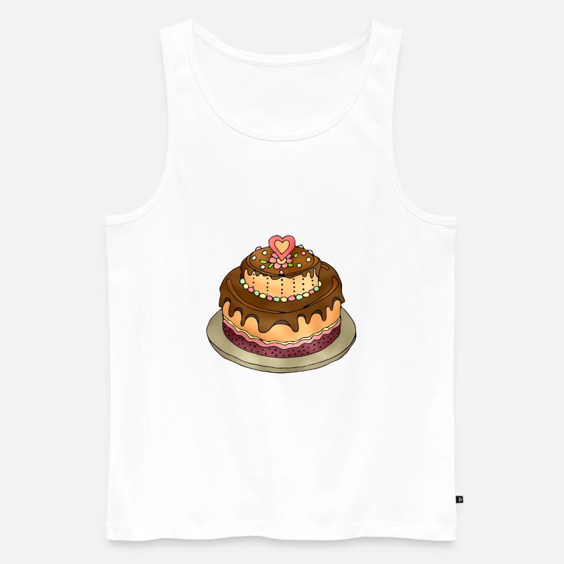 Kuchen - Männer Premium Bio Tank Top - Weiß