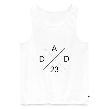 dad kreuz 23 - Männer Premium Bio Tank Top - Weiß - Vorne - Michal (187cm)