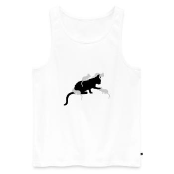 Beaucoup de chatons Mama Cat - Débardeur bio Premium Homme - blanc - Devant - Michal (187cm)