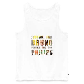 Justice for Bruno and Philips - Men's Premium Organic Tank Top - white - Front - AI Model Male 178 light (178cm)