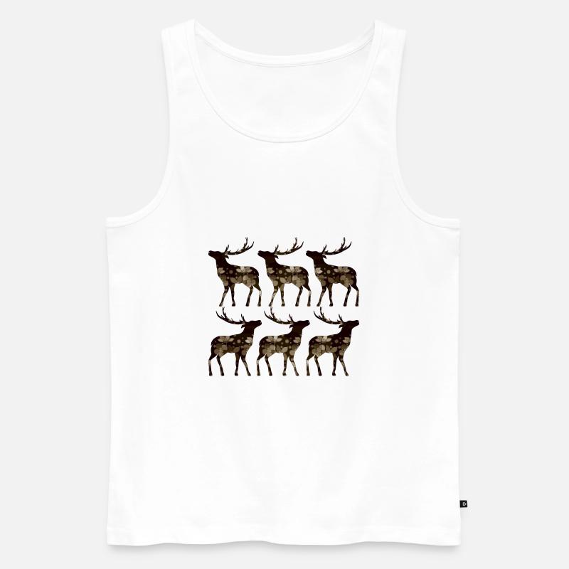 Hirsch - Männer Premium Bio Tank Top - Weiß