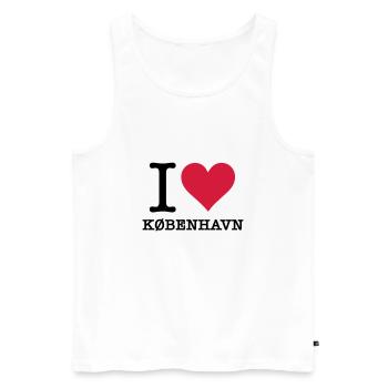 I love Copenhagen - Men's Premium Organic Tank Top - white - Front - Michal (187cm)