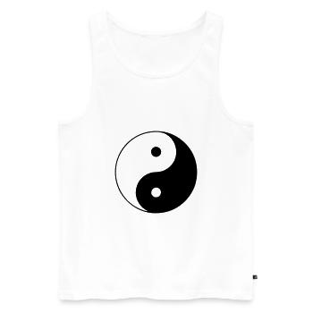 Ying Yang - Männer Premium Bio Tank Top - Weiß - Vorne - AI Model Male 178 light (178cm)