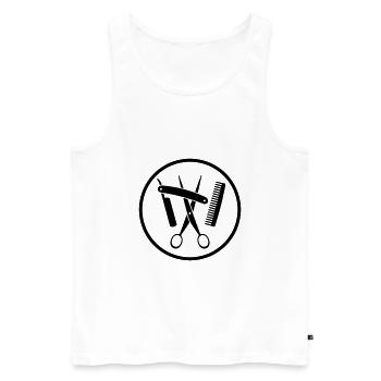 Zunftzeichen der Friseure, positiv - Männer Premium Bio Tank Top - Weiß - Vorne - AI Model Male 178 light (178cm)