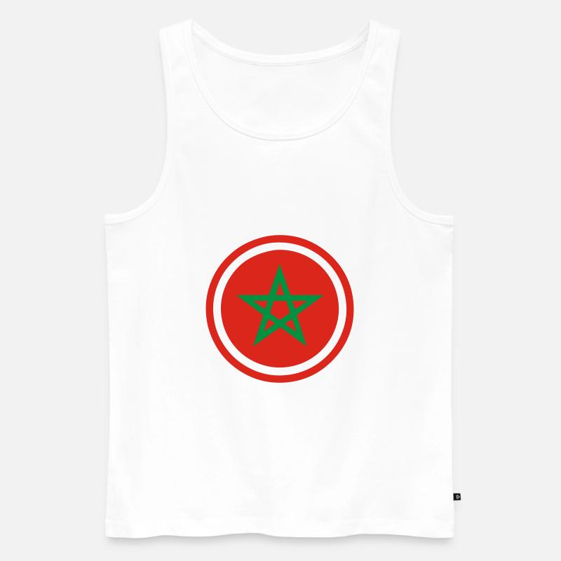 Marokko Emblem - Männer Premium Bio Tank Top - Weiß