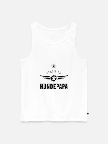 Certified Hundepapa 2C Farbwechsel - Männer Premium Bio Tank Top - Weiß