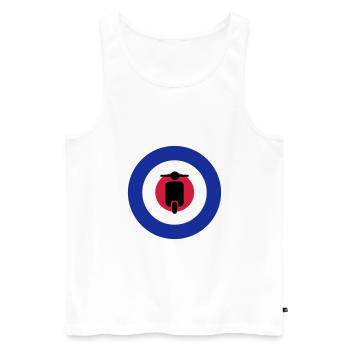 mods target - Débardeur bio Premium Homme - blanc - Devant - AI Model Male 178 light (178cm)