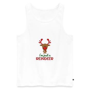 I m just a Reindeer - Männer Premium Bio Tank Top - Weiß - Vorne - AI Model Male 178 light (178cm)