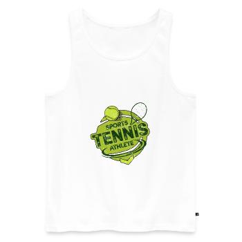 T-shirt cadeau de motivation tennis - Débardeur bio Premium Homme - blanc - Devant - AI Model Male 178 light (178cm)