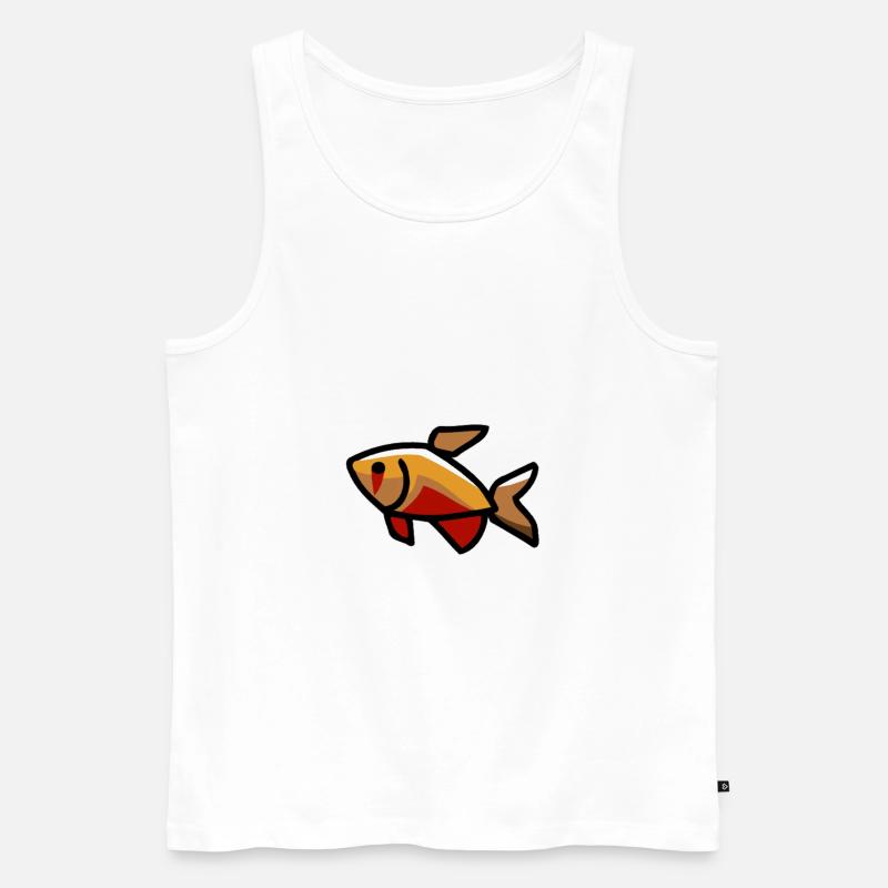 Fisch Comic Design rot - Männer Premium Bio Tank Top - Weiß