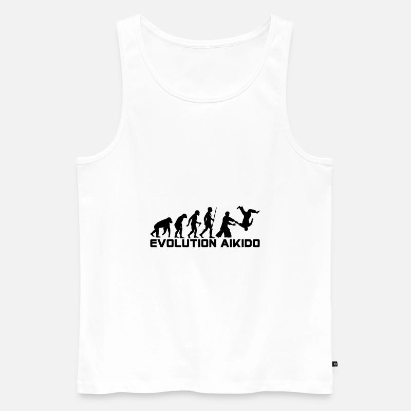 EVOLUTION AIKIDO - Men's Premium Organic Tank Top - white