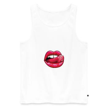 Lick the Lips coloré - Débardeur bio Premium Homme - blanc - Devant - AI Model Male 178 light (178cm)