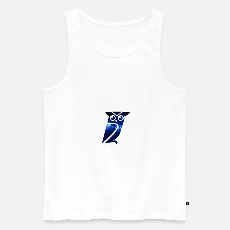 Coole Süß aussehende Eule - Männer Premium Bio Tank Top - Weiß