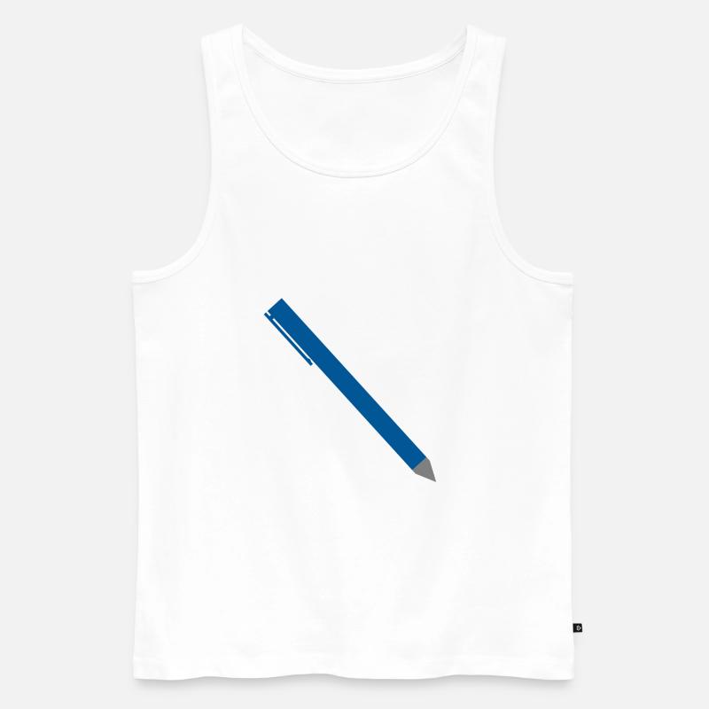 Writer Stift - Männer Premium Bio Tank Top - Weiß