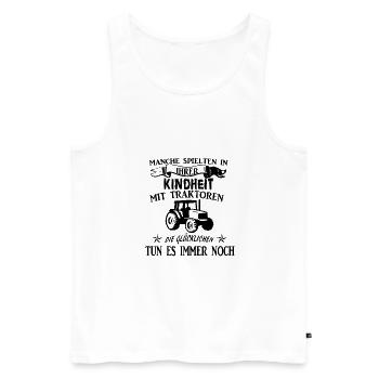 Bauer Landwirt Traktor Spruch Geschenkidee - Männer Premium Bio Tank Top - Weiß - Vorne - Michal (187cm)