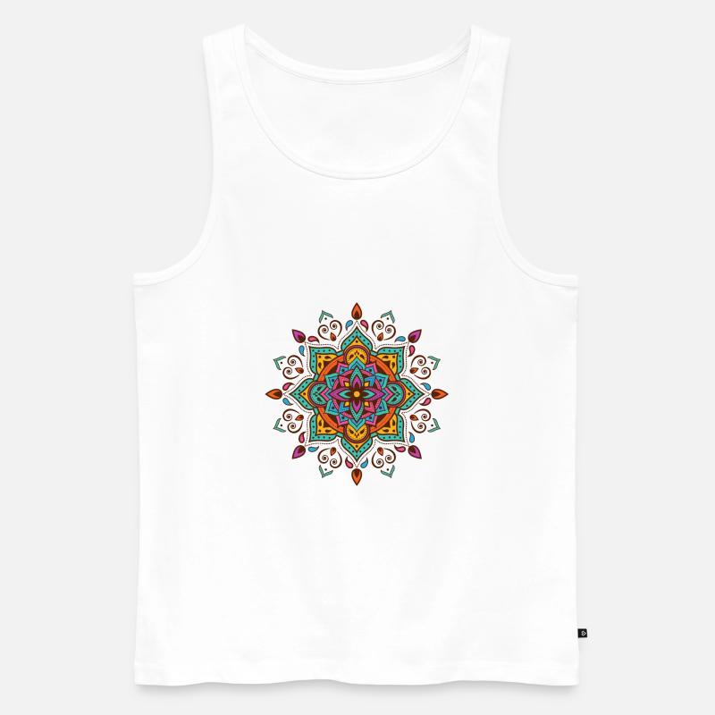 Mandala - Männer Premium Bio Tank Top - Weiß