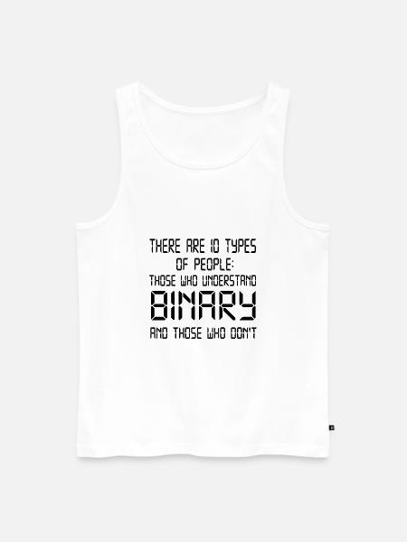 Binärcode Binary Informatik Geek Geschenk - Männer Premium Bio Tank Top - Weiß