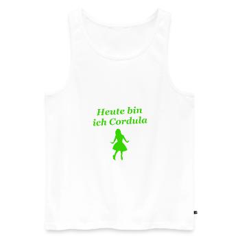 Cordula Grün Fasching Spruch Tanzen Kostüm - Männer Premium Bio Tank Top - Weiß - Vorne - Michal (187cm)