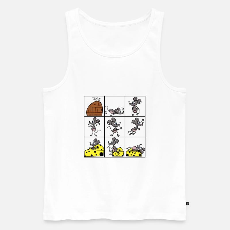 Mäuse mit Käse - Männer Premium Bio Tank Top - Weiß