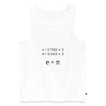 e = π - Männer Premium Bio Tank Top - Weiß - Vorne - Michal (187cm)