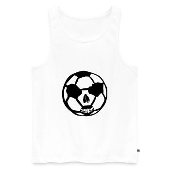ballon foot tete de mort football - Débardeur bio Premium Homme - blanc - Devant - AI Model Male 178 light (178cm)