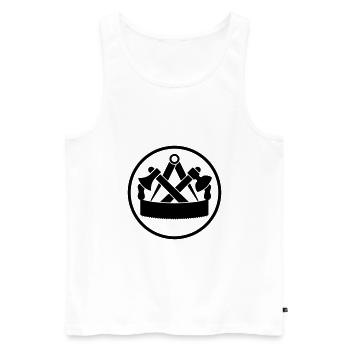 Zimmermann Zunftzeichen positiv - Männer Premium Bio Tank Top - Weiß - Vorne - AI Model Male 178 light (178cm)