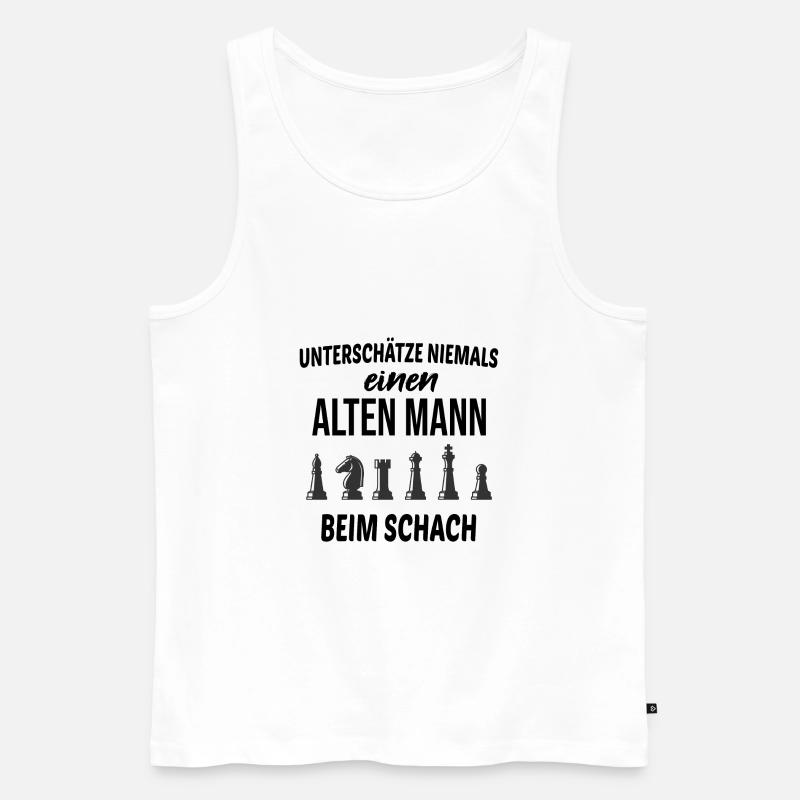 Schach Rentner Opa Geschenkidee - Männer Premium Bio Tank Top - Weiß
