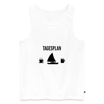Tagesplan Segeln Segelboot Geschenk - Männer Premium Bio Tank Top - Weiß - Vorne - Michal (187cm)