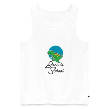 Dino back to school Schulanfang Geschenkidee - Männer Premium Bio Tank Top - Weiß - Vorne - AI Model Male 178 light (178cm)