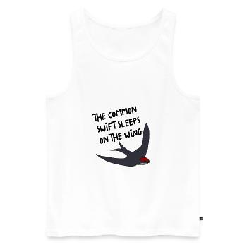 Drôle d'oiseau rapide fait dire cadeau - Débardeur bio Premium Homme - blanc - Devant - AI Model Male 178 light (178cm)