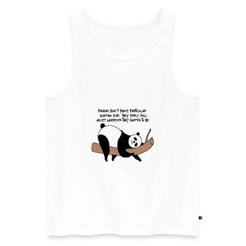 Funny Panda Bamboo Sleeping Sleep Gift - Men's Premium Organic Tank Top - white - Front - AI Model Male 178 light (178cm)