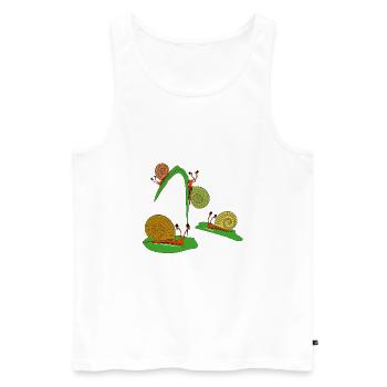 schneckenspass - Männer Premium Bio Tank Top - Weiß - Vorne - Michal (187cm)