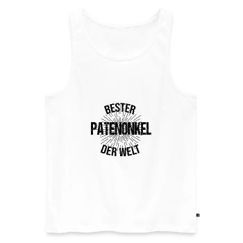 Bester Patenonkel der Welt Geschenkidee - Männer Premium Bio Tank Top - Weiß - Vorne - Michal (187cm)